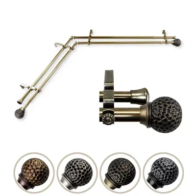 Rod Desyne Celio Corner Double Curtain Rod In Yellow