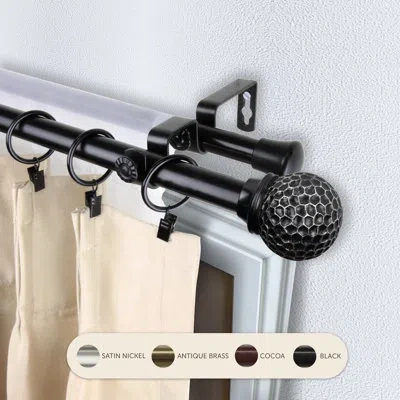 Rod Desyne Celio Double Curtain Rod 3/4 Inch Dia In Black