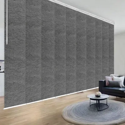 Rod Desyne Charcoal Camo 10-panel Double Rail White Panel Track Extendable 120"-218"w X 94"h, Panel Width 23.5" In White;gray