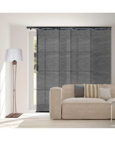 Rod Desyne Charcoal Camo Blind 4-panel Single Rail Panel Track Extendable 48"-88"w X 94"h, Panel Width 23.5" In Black