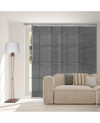 Rod Desyne Charcoal Camo Blind 4-panel Single Rail Panel Track Extendable 48"-88"w X 94"h, Panel Width 23.5" In Satin Nickel