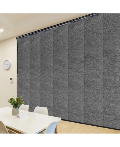 Rod Desyne Charcoal Camo Blind 7-panel Single Rail Panel Track Extendable 110"-153"w X 94"h, Panel Width 23.5" In Black
