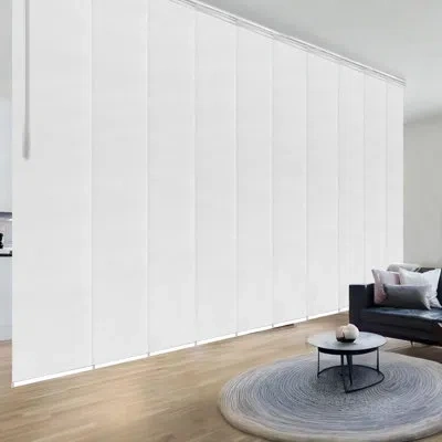 Rod Desyne Chiffon 10-panel Double Rail White Panel Track Extendable 120"-218"w X 94"h, Panel Width 23.5"