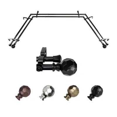 Rod Desyne Christian Double Bay Window Rod In Black
