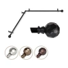 Rod Desyne Christiano Corner 3/4 In Adjustable Curtain Rod In Black