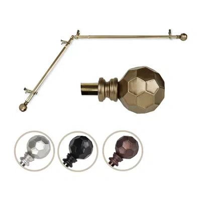 Rod Desyne Christiano Corner 3/4 In Adjustable Curtain Rod In Yellow