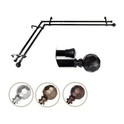 Rod Desyne Christiano Corner Double Curtain Rod In Black