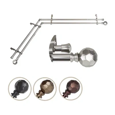 Rod Desyne Christiano Corner Double Curtain Rod In Silver