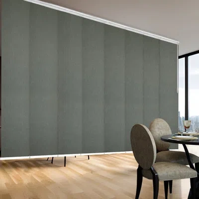 Rod Desyne Clementine 8-panel Double Rail White Panel Track Extendable 130"-175"w X 94"h, Panel Width 23.5" In Dark Gray
