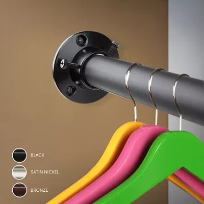 Rod Desyne Closet 1 In Adjustable Curtain Rod In Black