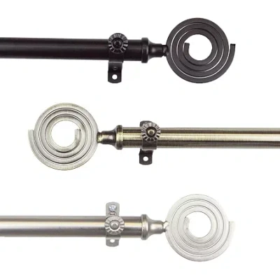 Rod Desyne Coil 3/4 In Adjustable Curtain Rod In Black