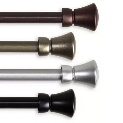 Rod Desyne Cora 5/8 In Adjustable Curtain Rod In Silver