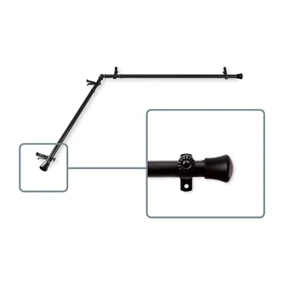 Rod Desyne Corner 13/16 In Adjustable Curtain Rod In Black