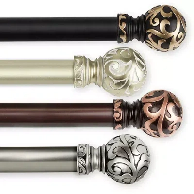 Rod Desyne Cypress 1 In Adjustable Curtain Rod In Brown