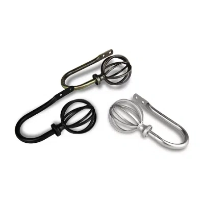 Rod Desyne Decorative Holdbacks With Cage Finials In Sand