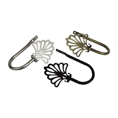 Rod Desyne Decorative Holdbacks With Fan Finial In Black