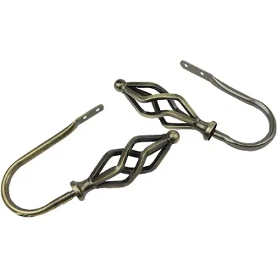 Rod Desyne Decorative Holdbacks With Marquise Finials In Sand