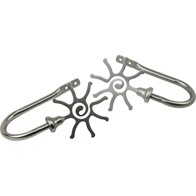 Rod Desyne Decorative Holdbacks With Sun Finial In White