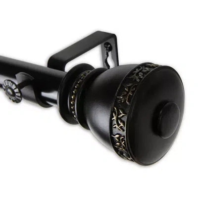 Rod Desyne Delaney 1 In Adjustable Curtain Rod In Black
