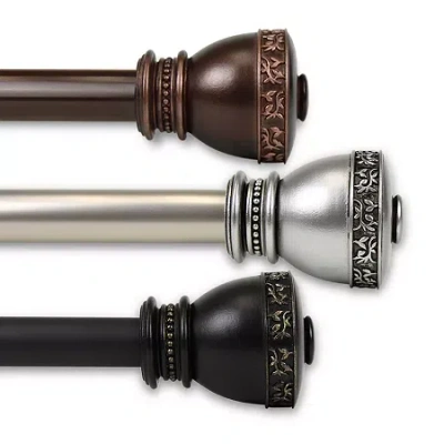 Rod Desyne Delaney 1 In Adjustable Curtain Rod In Silver