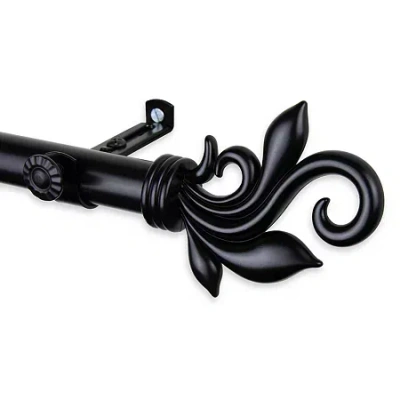Rod Desyne Delilah 3/4 In Adjustable Curtain Rod In Black