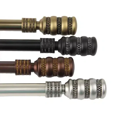 Rod Desyne Dollop 13/16" Adjustable Curtain Rod In Brown