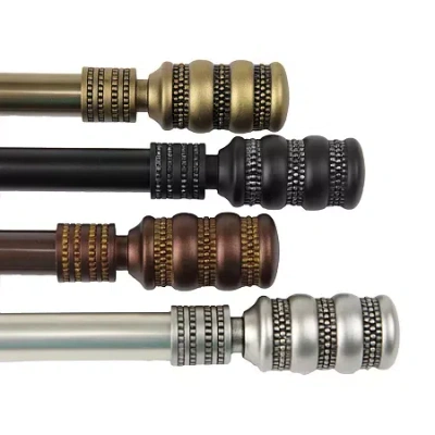 Rod Desyne Dollop 3/4 In Adjustable Curtain Rod In Brown
