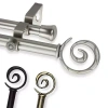 Rod Desyne Double 13/16" Adjustable Curtain Rod With Spiral Finials In Orange