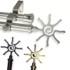Rod Desyne Double 13/16" Adjustable Curtain Rod With Sun Finials In White