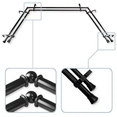 Rod Desyne Double Bay Window Rod In Black