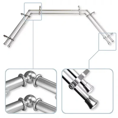 Rod Desyne Double Bay Window Rod In Silver