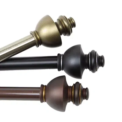 Rod Desyne Dynasty 3/4 In Adjustable Curtain Rod In Black