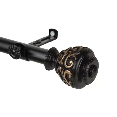 Rod Desyne Eleanor 3/4 In Adjustable Curtain Rod In Black