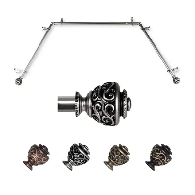 Rod Desyne Eleanor Bay Window Rod In Silver