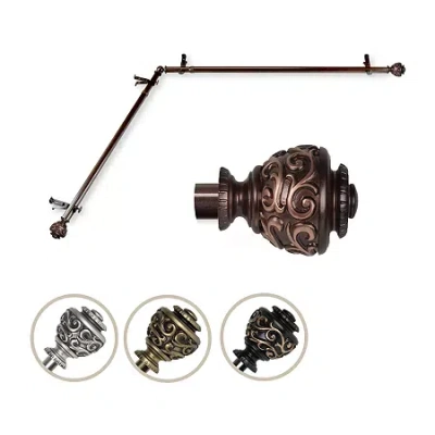 Rod Desyne Eleanor Corner 3/4 In Adjustable Curtain Rod In Brown