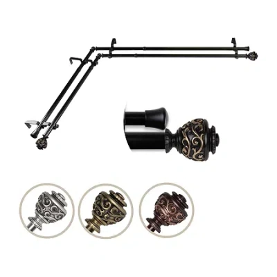 Rod Desyne Eleanor Corner Double Curtain Rod In Black
