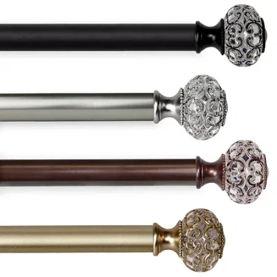 Rod Desyne Elsie 1 In Adjustable Curtain Rod In Silver