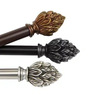 Rod Desyne Ember 3/4 In Adjustable Curtain Rod In Brown