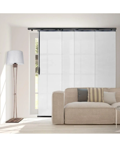 Rod Desyne Embroidered Chiffon Blind 4-panel Single Rail Panel Track Extendable 48"-88"w X 94"h, Panel Width 23 In Black