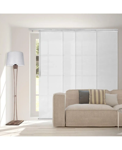 Rod Desyne Embroidered Chiffon Blind 4-panel Single Rail Panel Track Extendable 48"-88"w X 94"h, Panel Width 23 In White