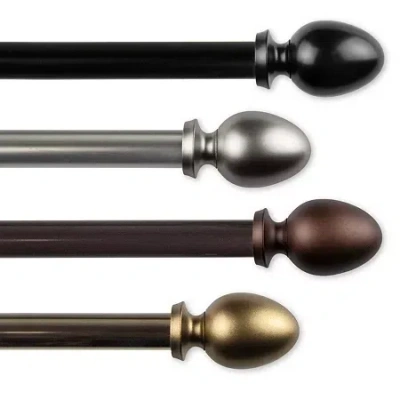 Rod Desyne Emeka 3/4 In Adjustable Curtain Rod In Silver