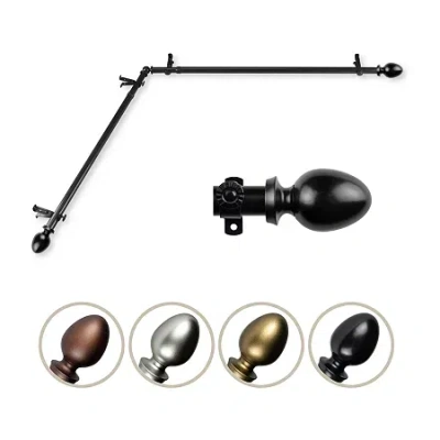 Rod Desyne Emeka Corner 3/4 In Adjustable Curtain Rod In Black