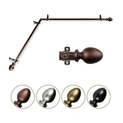Rod Desyne Emeka Corner 3/4 In Adjustable Curtain Rod In Brown