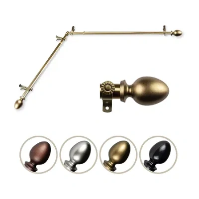 Rod Desyne Emeka Corner 3/4 In Adjustable Curtain Rod In Yellow