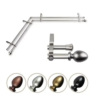 Rod Desyne Emeka Corner Double Curtain Rod In Silver
