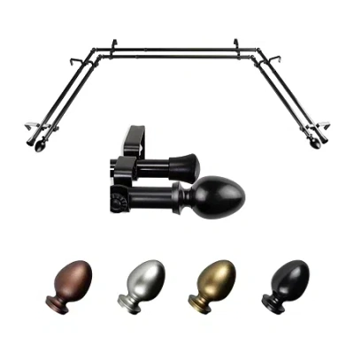 Rod Desyne Emeka Double Bay Window Rod In Black