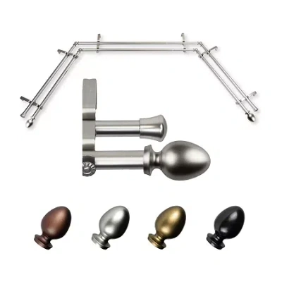 Rod Desyne Emeka Double Bay Window Rod In Silver