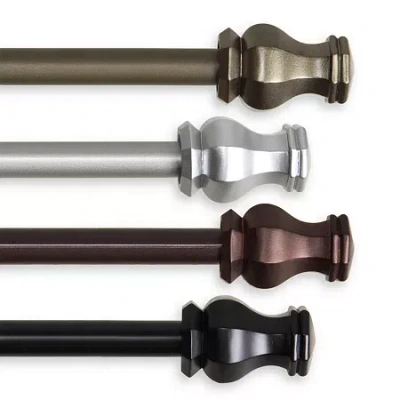 Rod Desyne Emelia 5/8 In Adjustable Curtain Rod In Silver