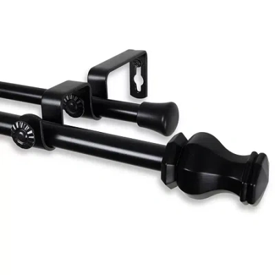 Rod Desyne Emelia Â " Adjustable Double Curtain Rod In Black