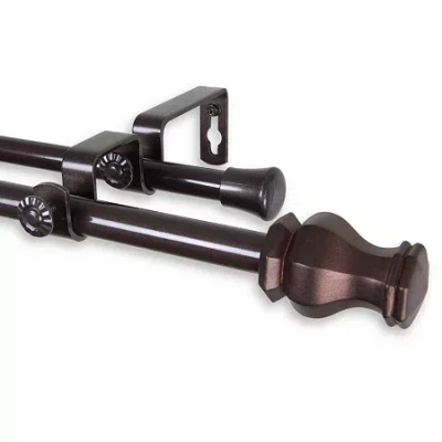 Rod Desyne Emelia Â " Adjustable Double Curtain Rod In Brown